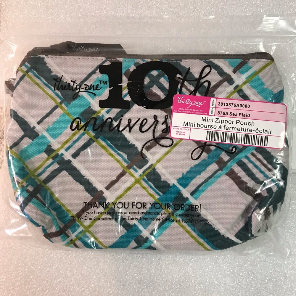 Thirty One Mini Zipper Pouch New in bag